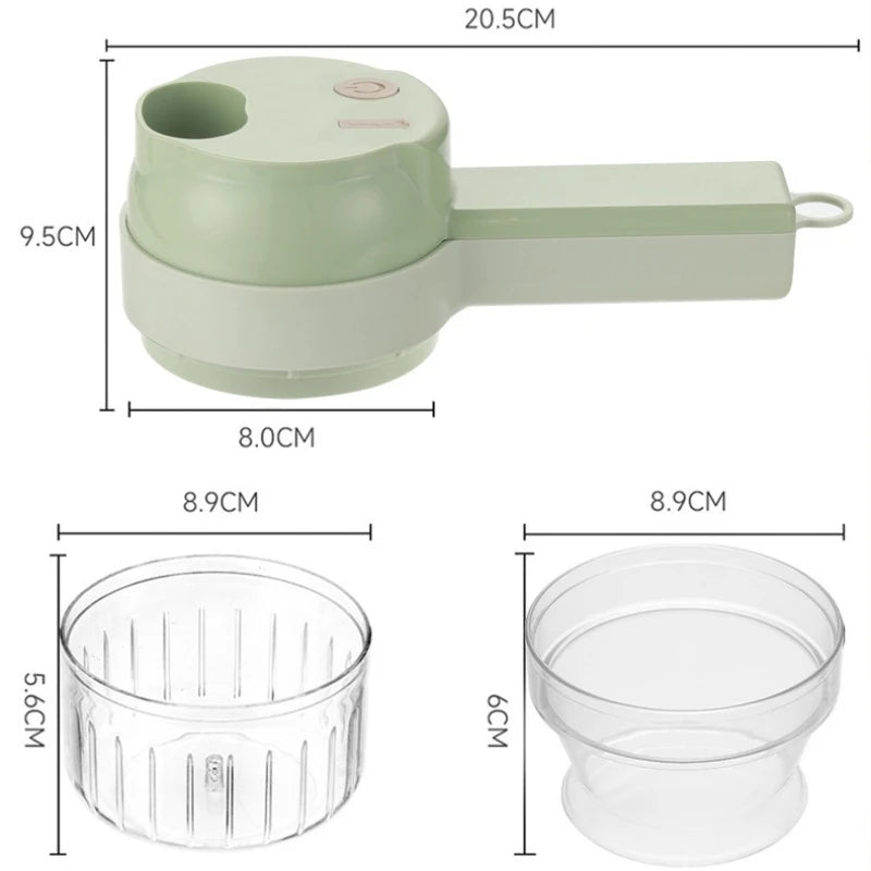 4In1 Electric Vegetable Cutter Set Handheld Wireless Electric Garlic Masher Food Chopper Meat Grinder Machine Food Peel Slice