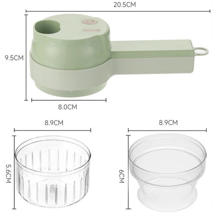 4In1 Electric Vegetable Cutter Set Handheld Wireless Electric Garlic Masher Food Chopper Meat Grinder Machine Food Peel Slice